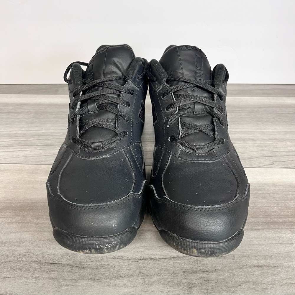 New Balance 574 Black Leather Sneakers Mens 10 Casual Shoes Walking Comfy - Picture 3 of 6